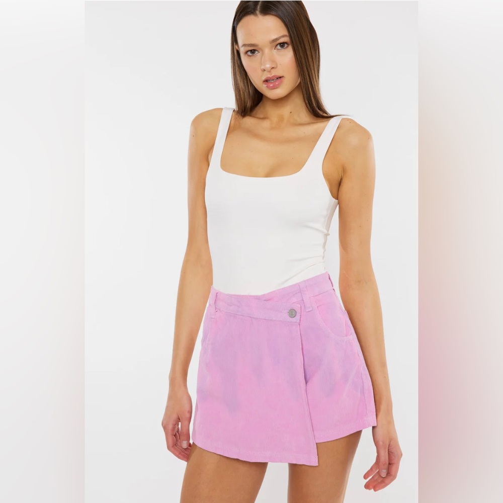 NWT- KanCan Cotton Candy Pink & Purple Tie-Dye Skort - High Rise Small